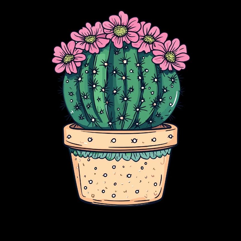 Flowering pot cactus