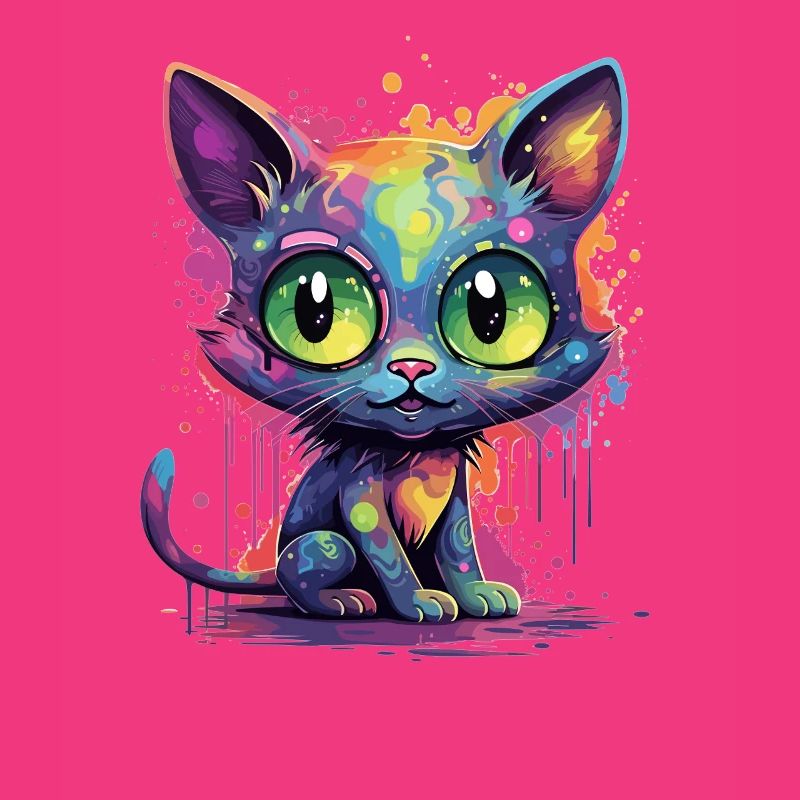 Chat néon coloré