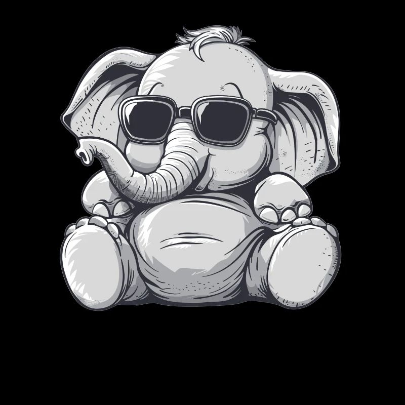Cool elephant with sunglasses
