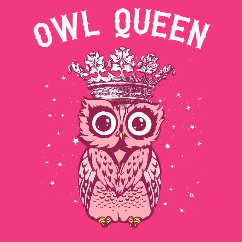 Owl Queen Eule Königin Eulen Pink Rosa Geschenk