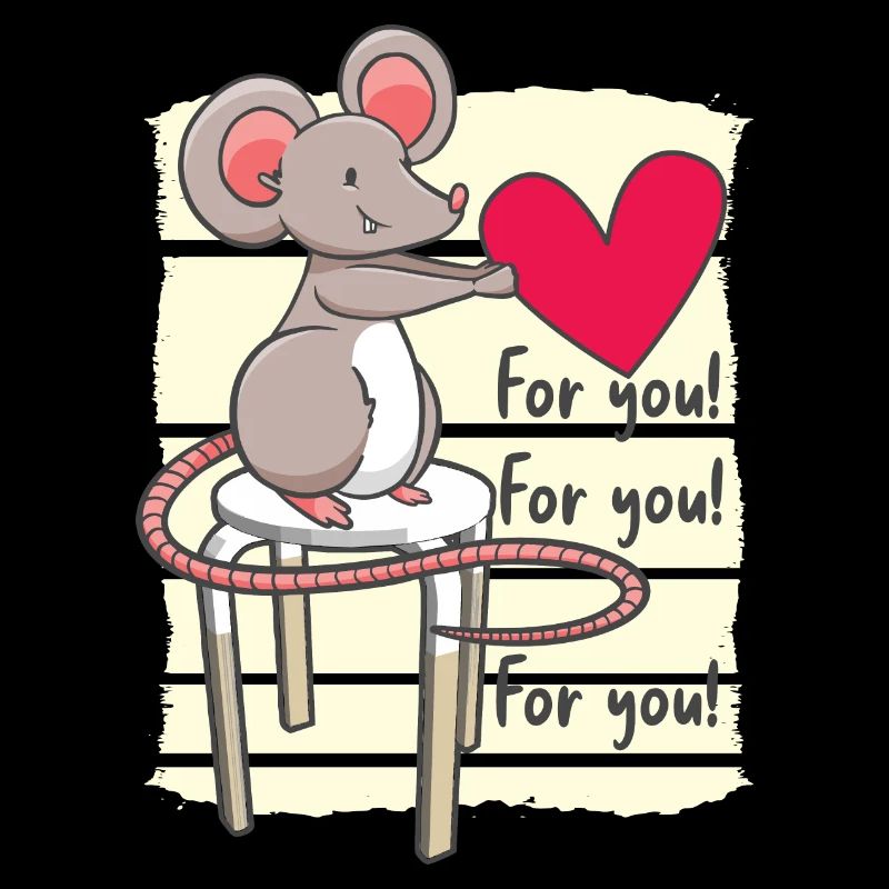 Souris douce avec cœur