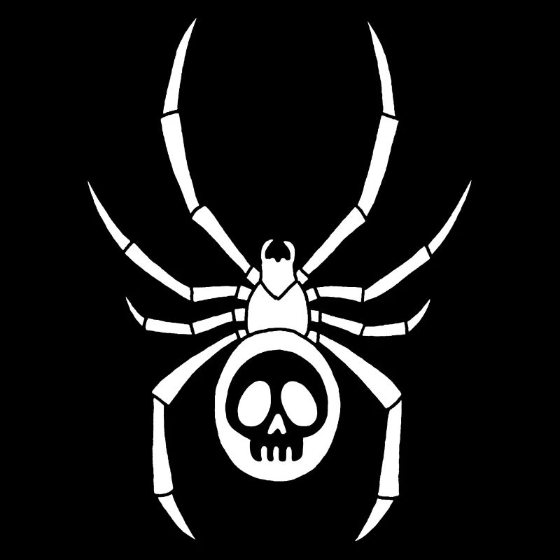 Weiße Spinne und Totenkopf