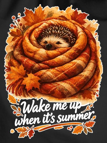 Niedlicher Igel im Winterschlaf Decken Spruch