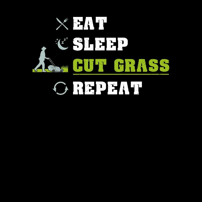 Eating sleep grass mow repeating