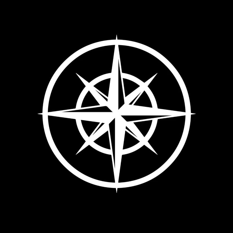 Beautiful compass circle needle directions