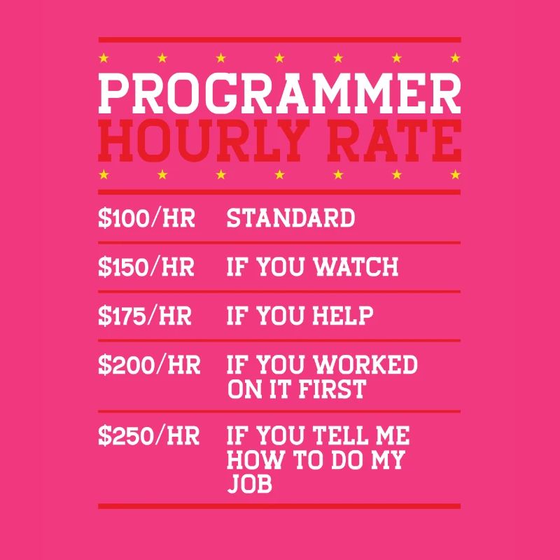 Programmer Hourly Rate Support Coder Labor IT