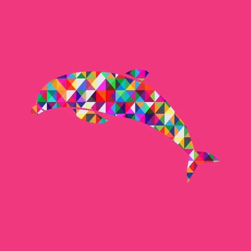 Mosaïque de dauphins colorée