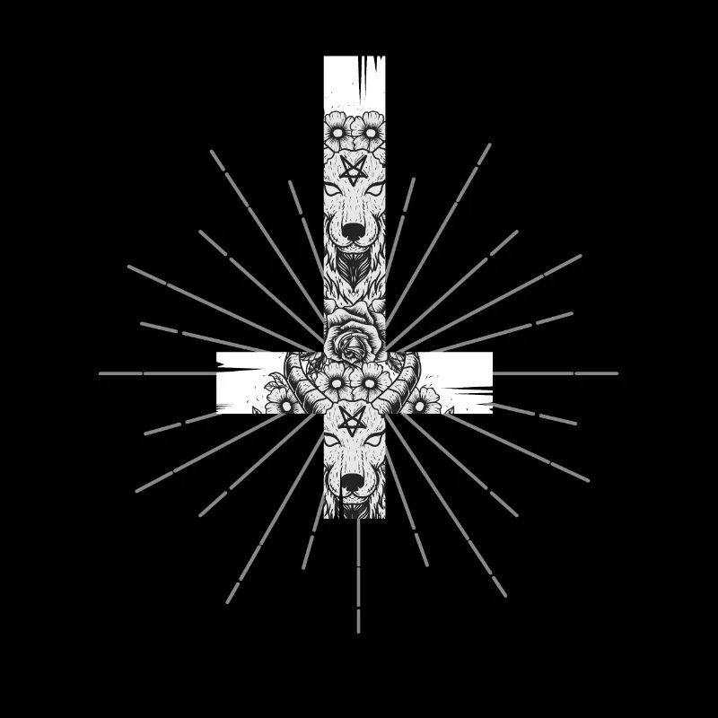 Baphomet Satan Black Magic Inverted Cross