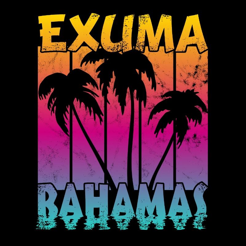 Vintage Exuma Bahamas Coucher de soleil