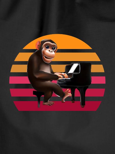 Monkey at the piano