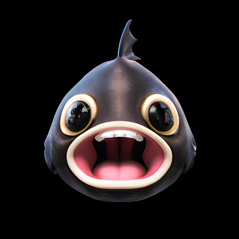 Laughing kawaii fish
