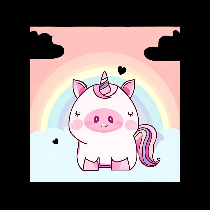 Cochon licorne au coucher du soleil