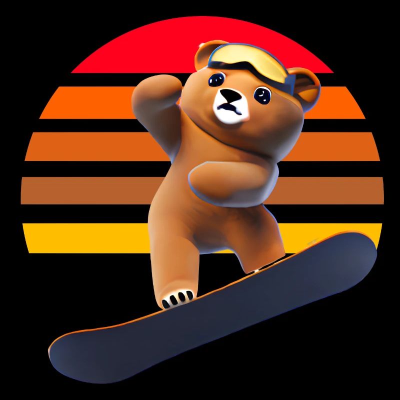 Snowboardender Bär