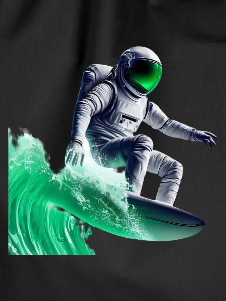 Green Waves Surfing Astronaut