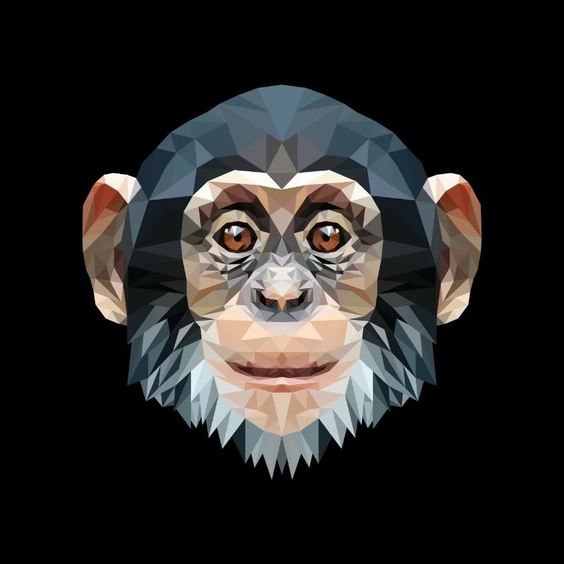 Polygon design monkey chimpanzee