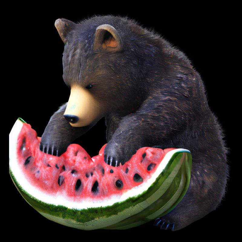 Bär mit Wassermelone
