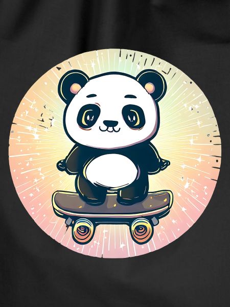 Skateboard panda in sunset
