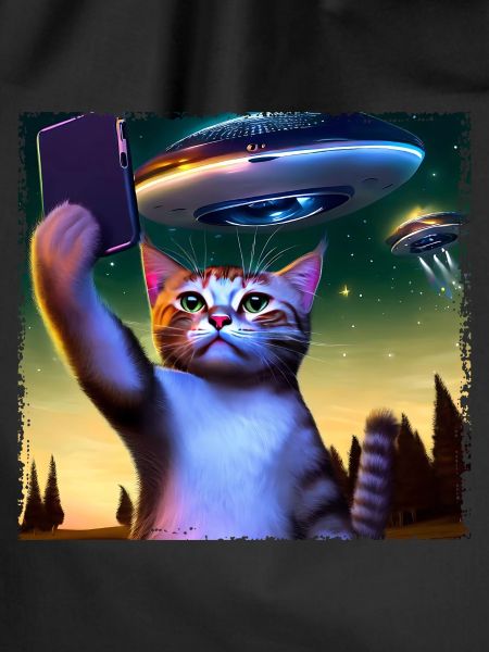 Cat selfie with UFO