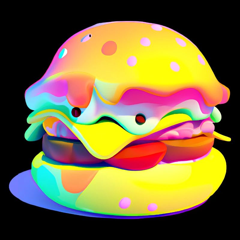 Farbenfroher Kawaii Hamburger