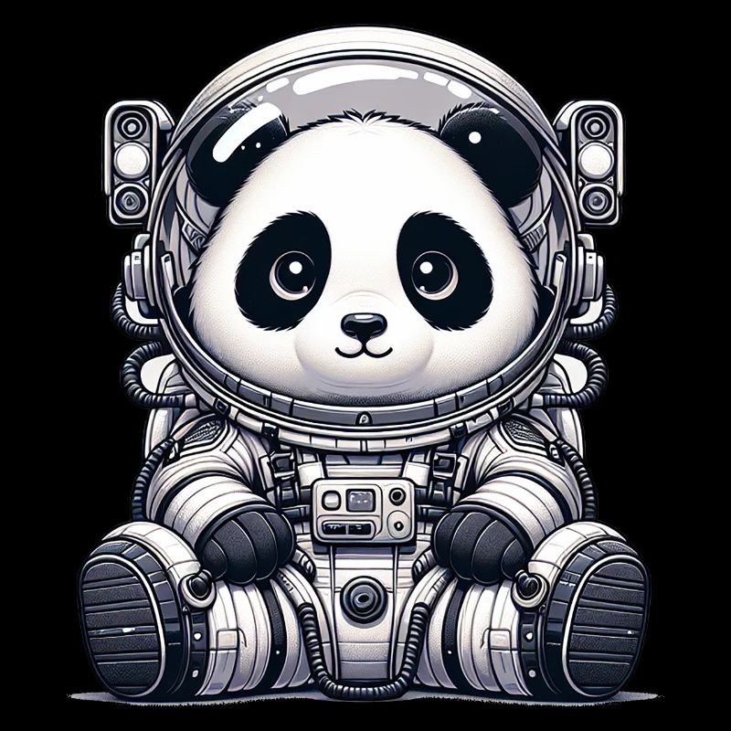 Astronaute panda mignon