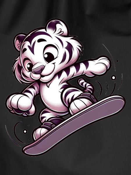 Cute Snowboarder Tiger