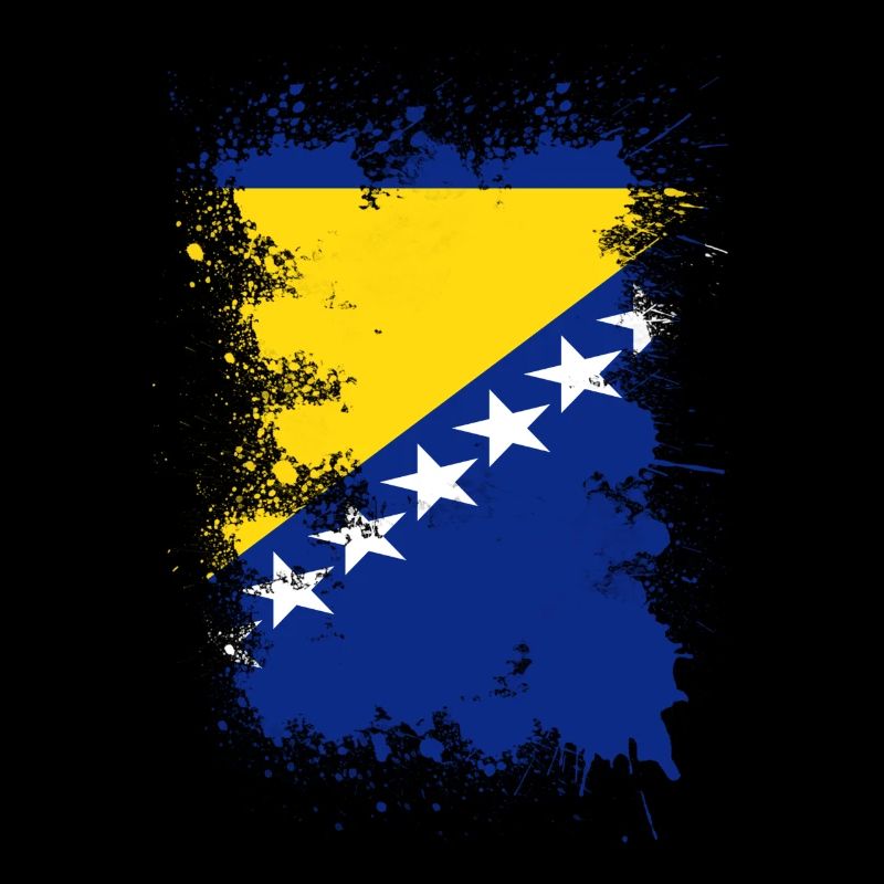 Drapeau de la Bosnie couleur art éclabousse