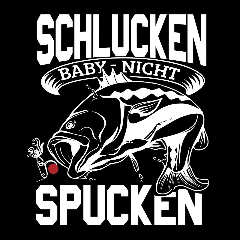 Fisch muss schlucken Angler Rute Geschenkidee
