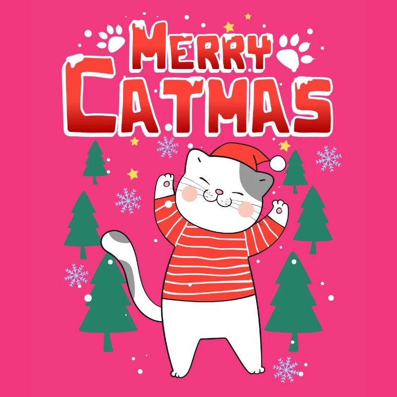 Cadeau de Noël de chat joyeux chat