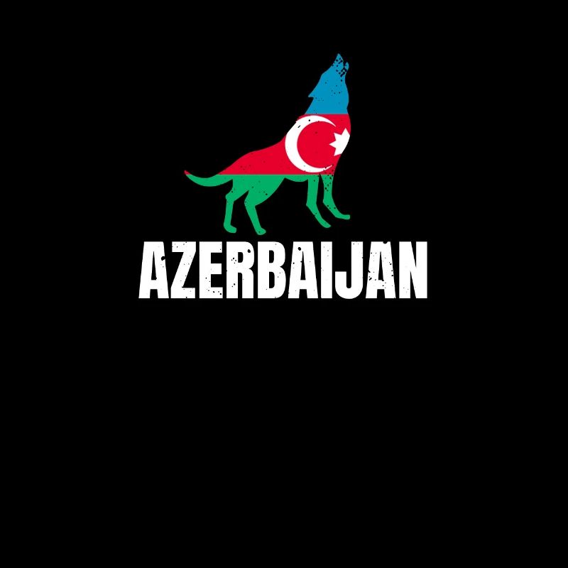 Azerbaïdjan drapeau avec loup Azerbaïdjan