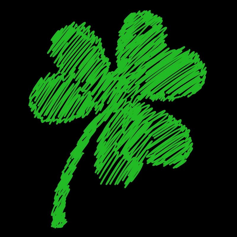 three-leaf clover green doodle