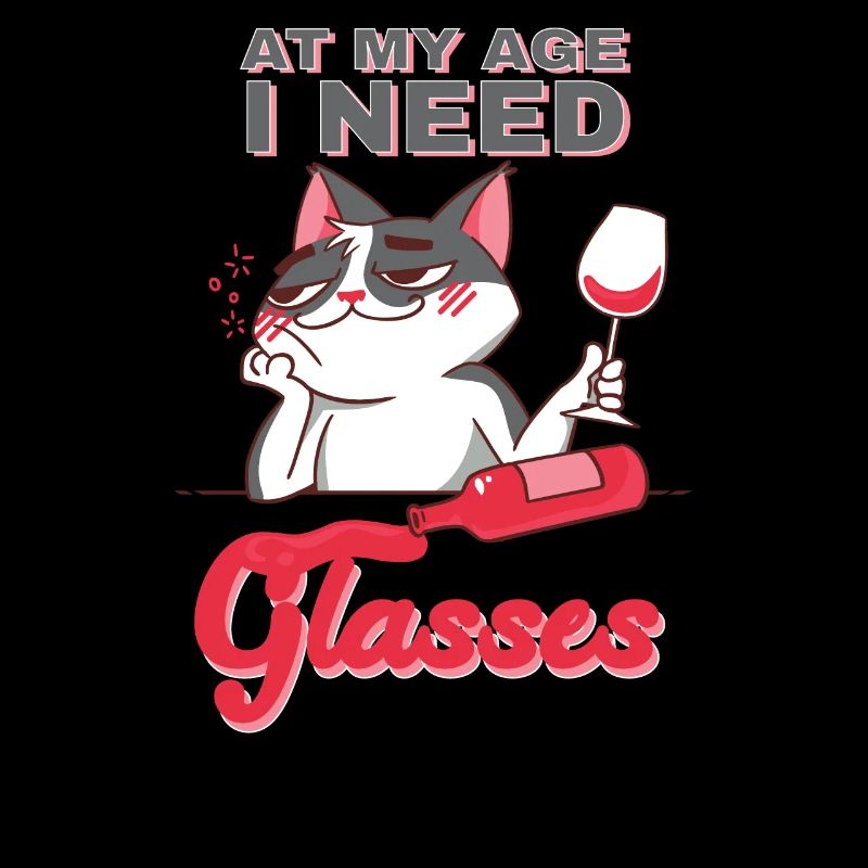 At My Age I Need Glasses Joke Cats