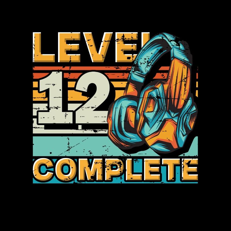 Gaming Birthday Level 12 Complete for gamers.