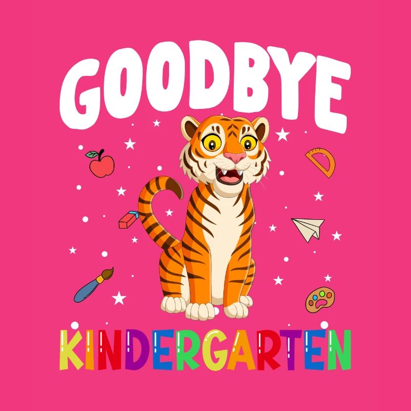 Goodbye Kindergarten Tiger Einschulung Schule