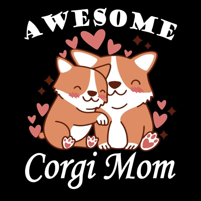 Ehrfürchtiger Corgi-Mutter-Sohn-Flaum-kawaii-Hund