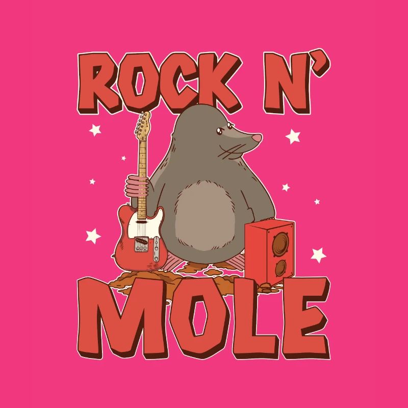 Funny Mole Rat Rock N' Mole For Mole Puns Lover