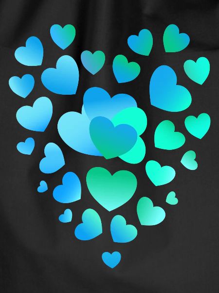 blue hearts, many hearts
