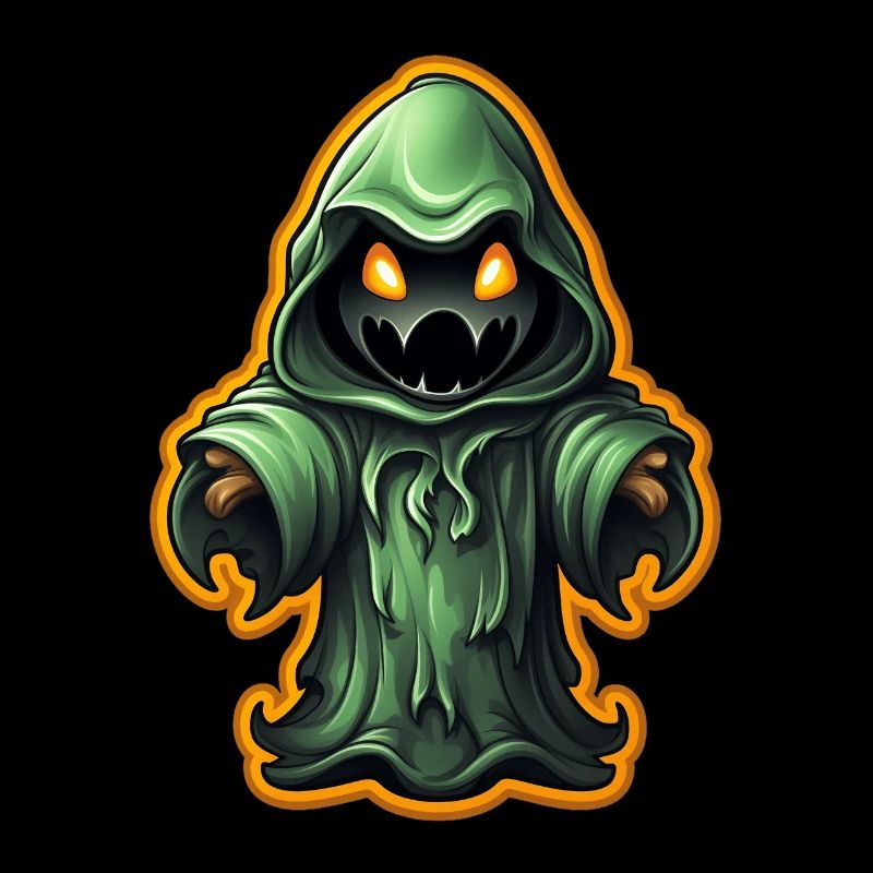 Ghost Lover Cartoon Style Halloween Ghost Spooky