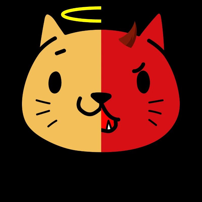 Two Face Cat and Devil T-Shirt