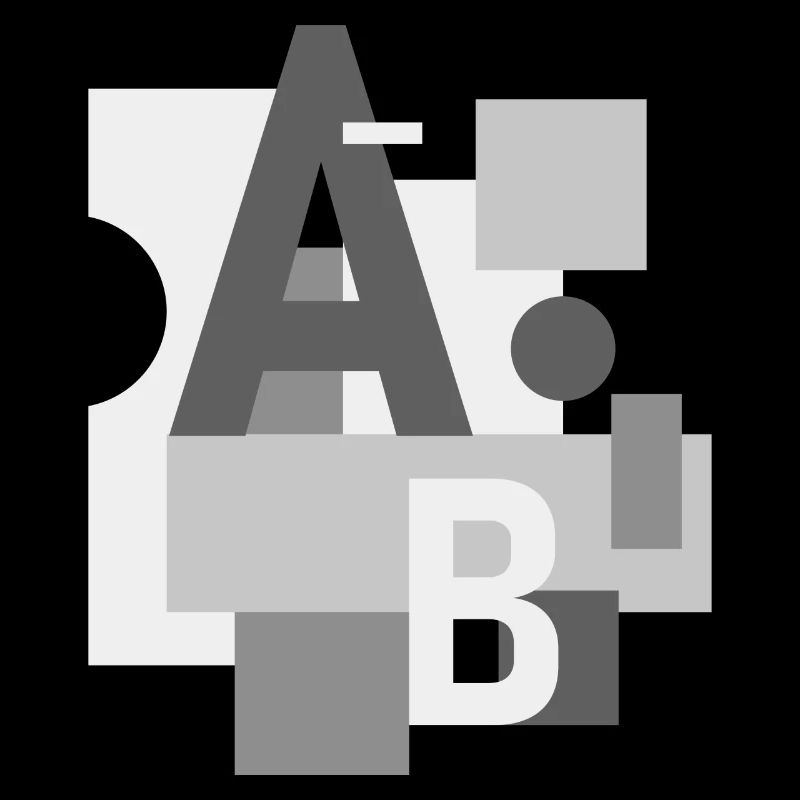 Abstraktes Bild mit Buchstaben A und B