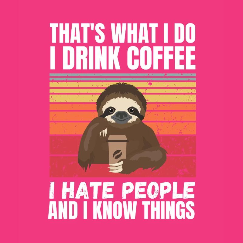 Sloth I Hate People Retro