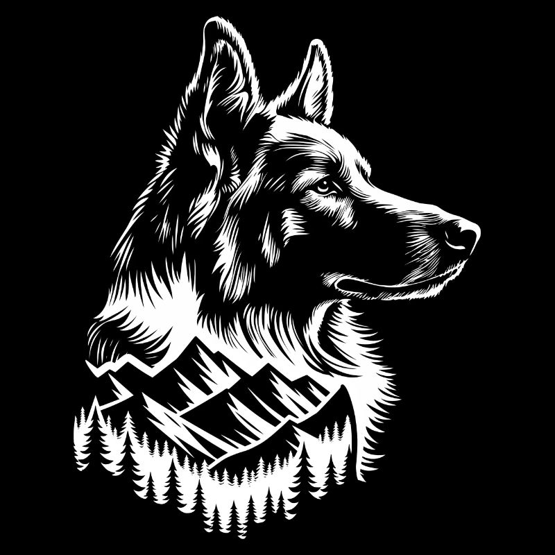 Face Dog German Shepherd Mountain