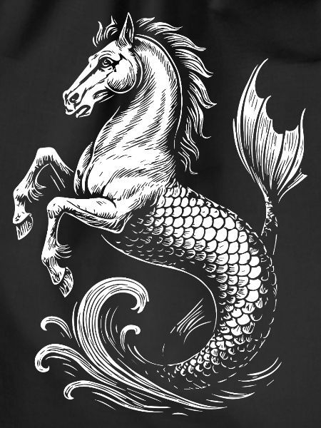 Mythical Hippocampus, Sea Stallion Illustration