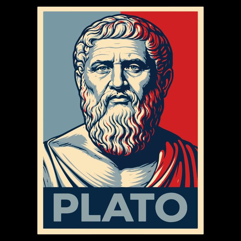 Portrait de Platon dans un design rétro