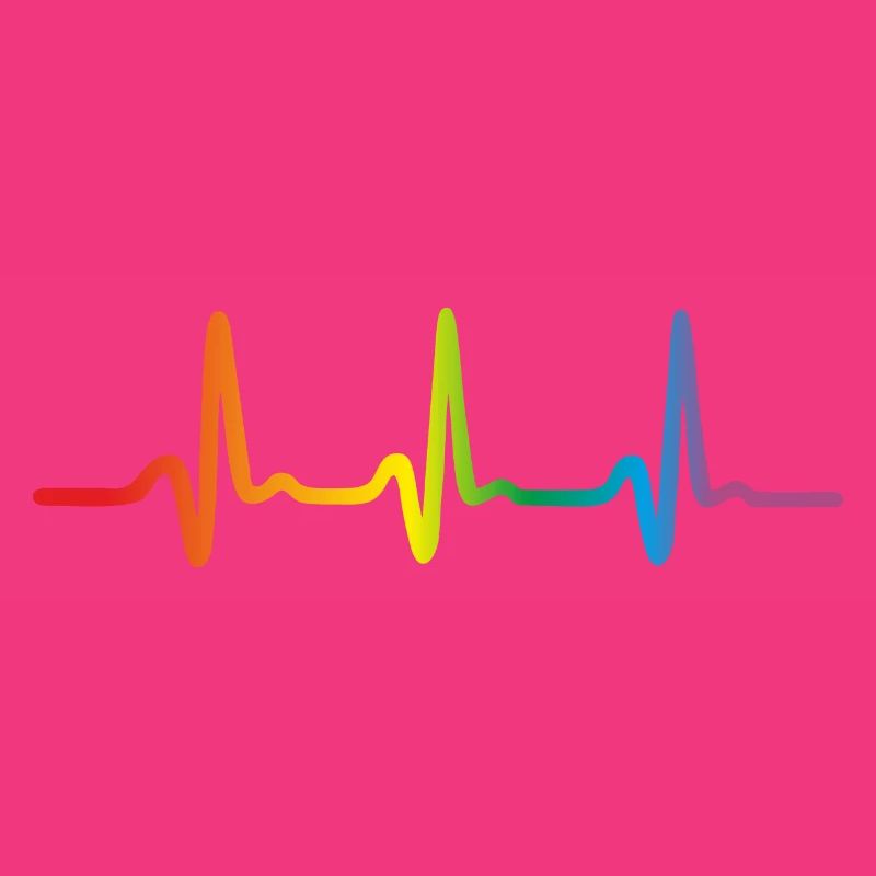Rainbow Heartbeat, Lgbt Pride Ecg Pulse