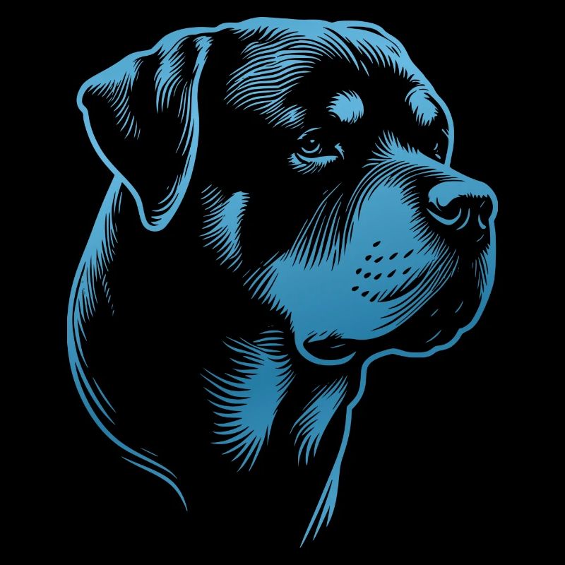 Rottweiler, Dog Head, Drawing