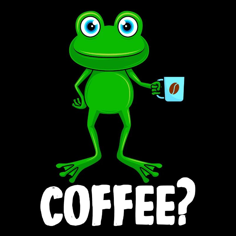Funny frog with coffee mug coffee espresso