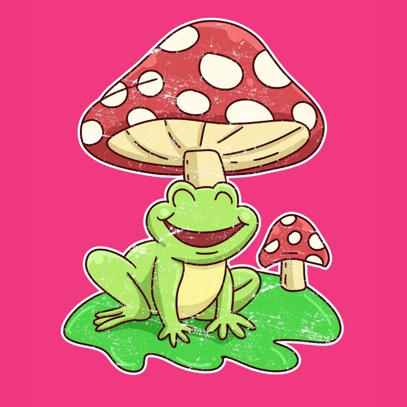 Frog and toadstool Cottagecore Aesthetic