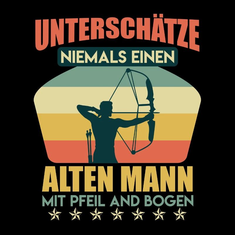 Alter Mann mit Pfeil und Bogen Bogenschütze