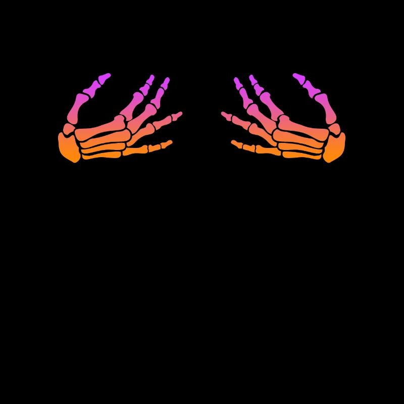 Hand an die Brust Skelett Halloween