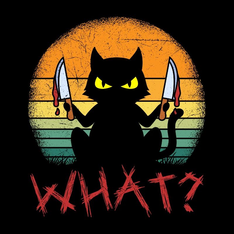 Serial Killer Halloween Cat